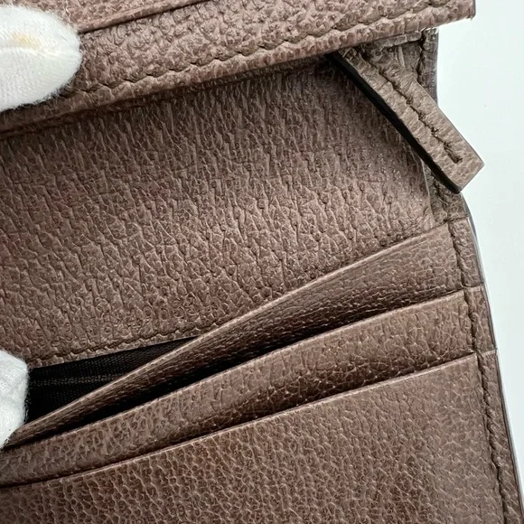 Gucci Women's Ophidia GG Leather Trimmed Card Case Wallet❤️ - Picture 5 of 10